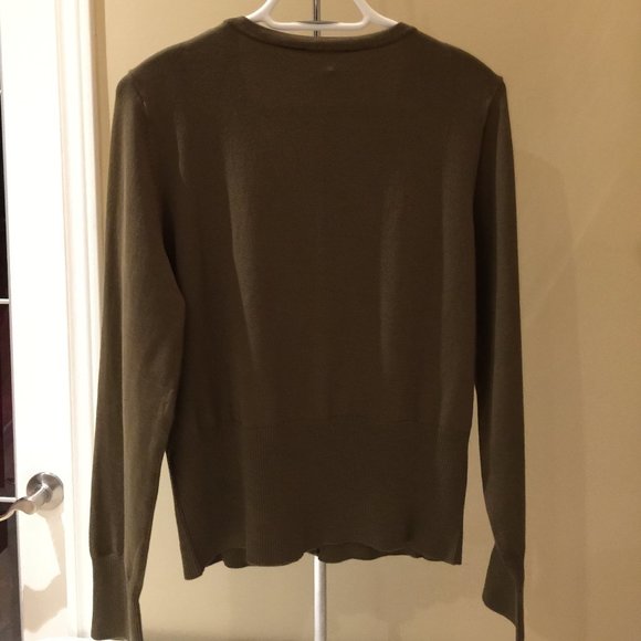 Yest Yana 12207 Ladies Dark Olive Cardigan Sweater with Buttons Sizes 12 and 14 - Picture 7 of 15